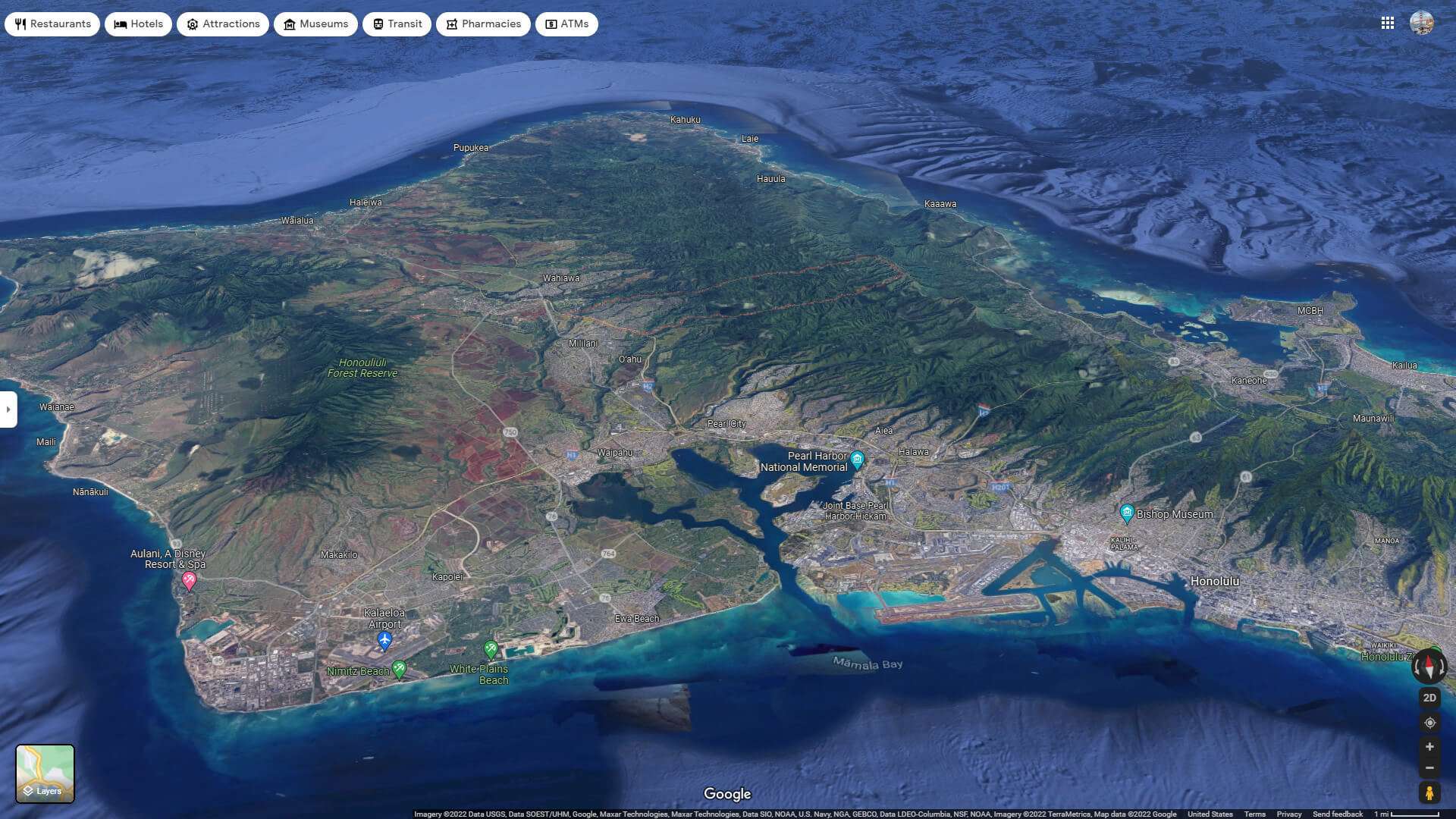 Mililani Mauka Aerial Map Hawaii